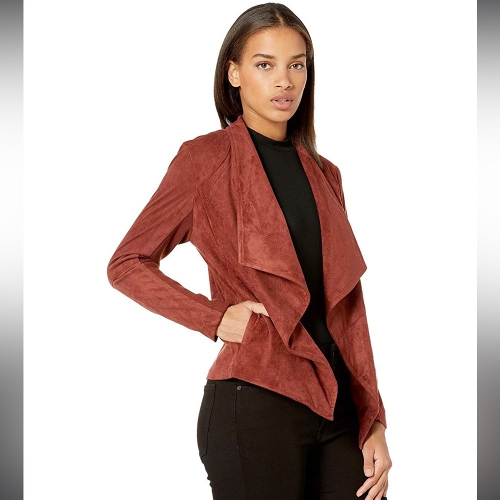 BB DAKOTA Wade Faux Suede Drape Cherrywood Jacket